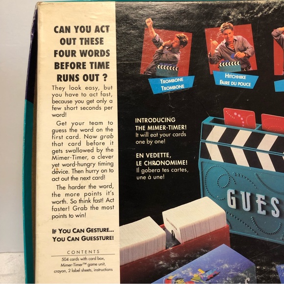 Milton Bradley Guesstures The Game of Split Second Charades Vintage 1990s - Picture 13 of 13